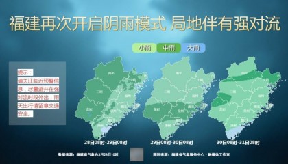 小雨!中雨!大雨!福建未来几天雨雨雨雨雨